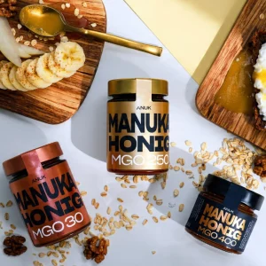 ANUK Manuka Honig Herbst-Set enthält jeweils ein Glas MGO30 & MGO250 & MGO400
